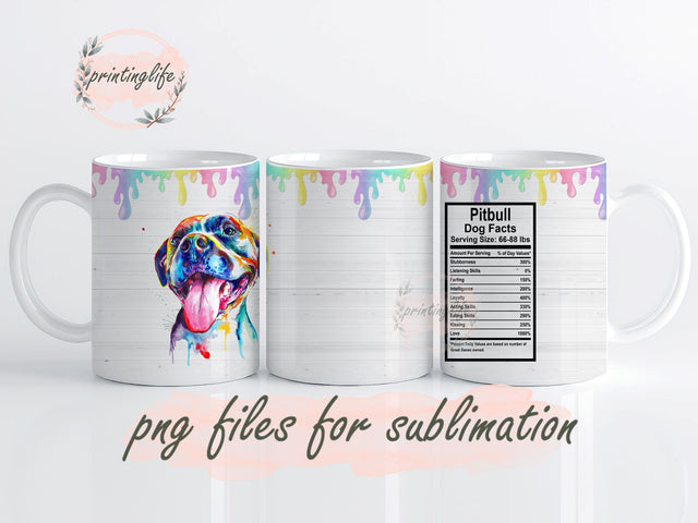 Pitbull Dog Mug Wrap Design, Instant Digital Design Download Mug Wrap Design, Mug Design PNG Sublimation PrintingLife 