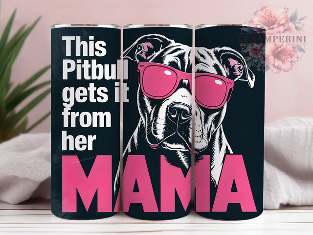 Pitbull Mom 20oz Tumbler, Pitbull Mom Quote, Funny Dog Lover Wrap, Pet Lover Gift, 20oz Tumbler Wrap, Sublimation Design PNG, Cute Pitbull Wrap Sublimation Li Zamperini 