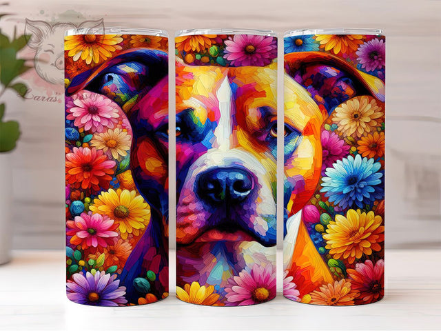 Pitbull Mom Dog Lover Tumbler Wrap, Dog Lover Gift, Pet Portrait Wrap, American Bully Cup, Dog Breed Drinkware, Pitbull Mom Design, Animal Sublimation Template Sublimation Lara' s Designs 