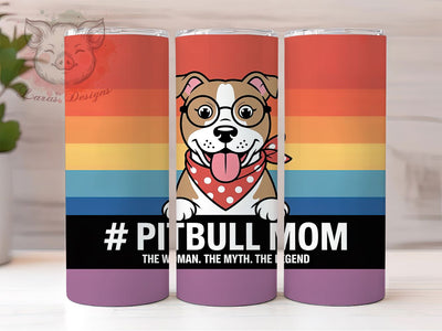 Pitbull Mom Strong 20oz Tumbler, Pitbull Mom, Dog Lover, Strong Woman, Tumbler Wrap, Sublimation Design, 20oz Tumbler Sublimation Lara' s Designs 