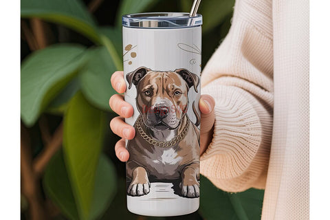 Pitbull & Sunflowers Tumbler Wrap Sublimation DesignSVG 
