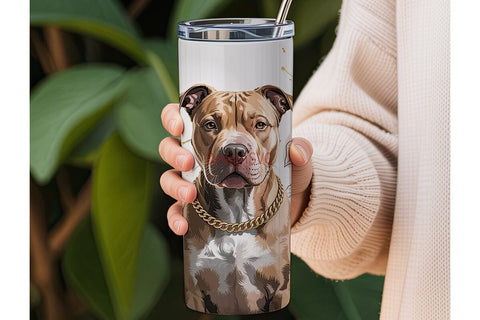 Pitbull & Sunflowers Tumbler Wrap Sublimation DesignSVG 