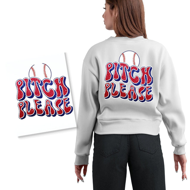 Pitch Please Baseball DTF Transfer Physical So Fontsy T-Shirt Iron-On Transfer Shop
