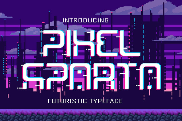 Pixel Sparta – Futuristic Display Typeface Font Mozzatype 
