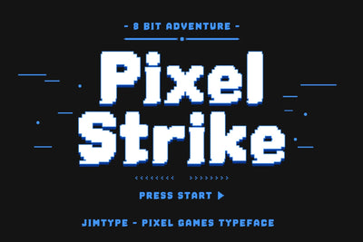 Pixel Strike - Retro Pixel for Gaming, Arcade & 8-Bit Font from Jimtype Studio Font Jimtype Studio 