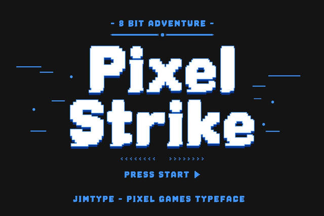 Pixel Strike - Retro Pixel for Gaming, Arcade & 8-Bit Font from Jimtype Studio Font Jimtype Studio 