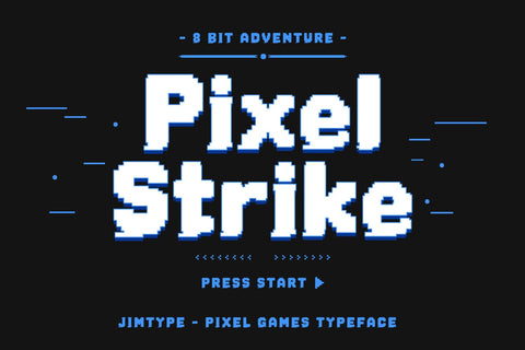 Pixel Strike - Retro Pixel for Gaming, Arcade & 8-Bit Font from Jimtype Studio Font Jimtype Studio 