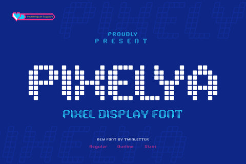 Pixelya - Pixel Display Font Font twinletter 