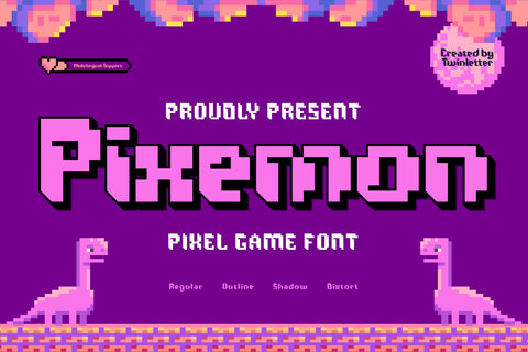 Pixemon - Pixel Game Font Font twinletter 