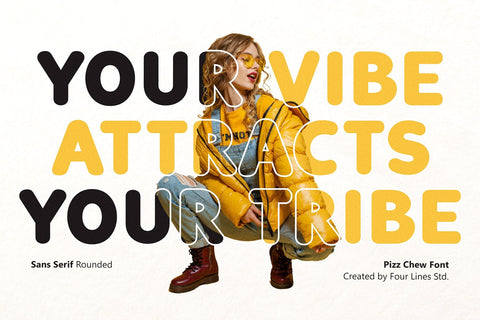 Pizz Chew – Playful Serif Typeface Font Four Lines Std. 