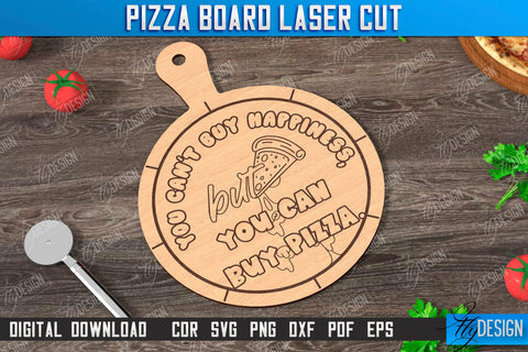 Pizza Board Laser Cut Bundle | Pizza Cutter Board | Serving Board | Engraved Cutting Board | CNC Files SVG Fly Design 