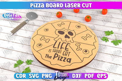 Pizza Board | Pizza Cutter Board | Serving Board | Engraved Cutting Board | CNC File SVG The T Store Design 