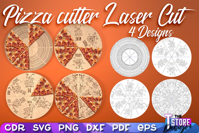 Pizza Cutter Laser Cut | Kitchen Design | Pizza Board Game | CNC Files SVG The T Store Design 