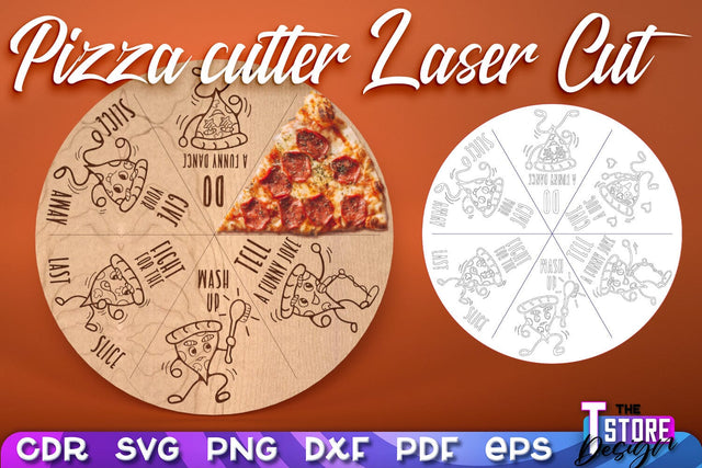 Pizza Cutter Laser Cut | Kitchen Design | Pizza Board Game | CNC Files SVG The T Store Design 
