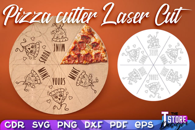 Pizza Cutter Laser Cut | Kitchen Design | Pizza Board Game | CNC Files SVG The T Store Design 
