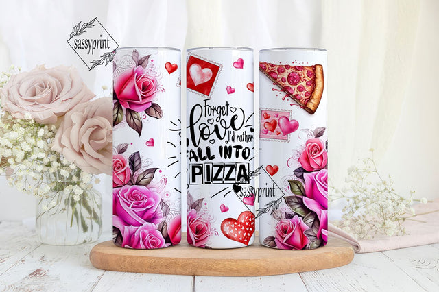 Pizza Valentine Tumbler Wrap, 20oz Skinny Sublimation Tumbler Designs, Anti Valentine Sublimation Tumbler Design, Funny Tumbler Png Download Sublimation sassyprint 