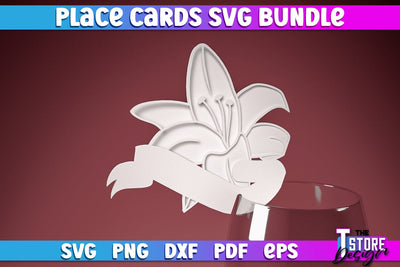 Place Cards SVG | Paper Cut SVG Design | Paper Cards SVG The T Store Design 