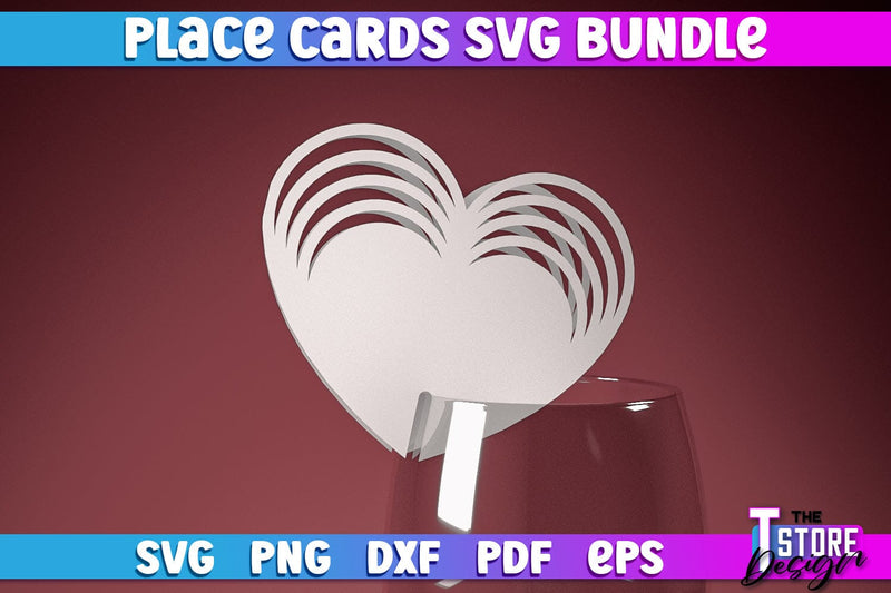Place Cards SVG | Paper Cut SVG Design | Paper Cards SVG The T Store Design 