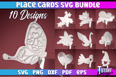 Place Cards SVG | Paper Cut SVG Design | Paper Cards SVG The T Store Design 