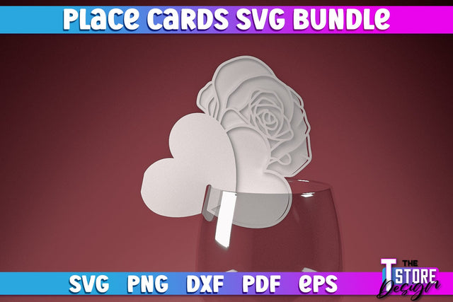 Place Cards SVG | Paper Cut SVG Design | Paper Cards SVG The T Store Design 