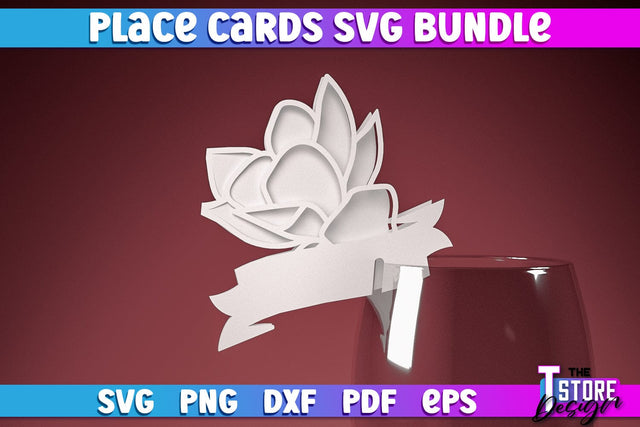 Place Cards SVG | Paper Cut SVG Design | Paper Cards SVG The T Store Design 