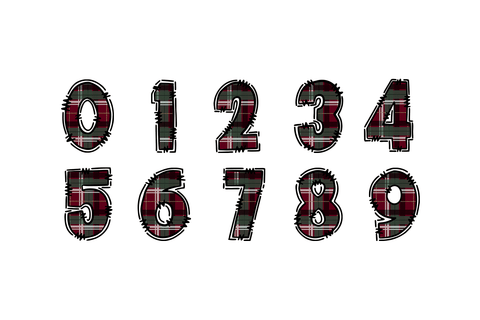 Plaid Christmas Alpha PNG, Festive Alphabet Sublimation BijouBay 