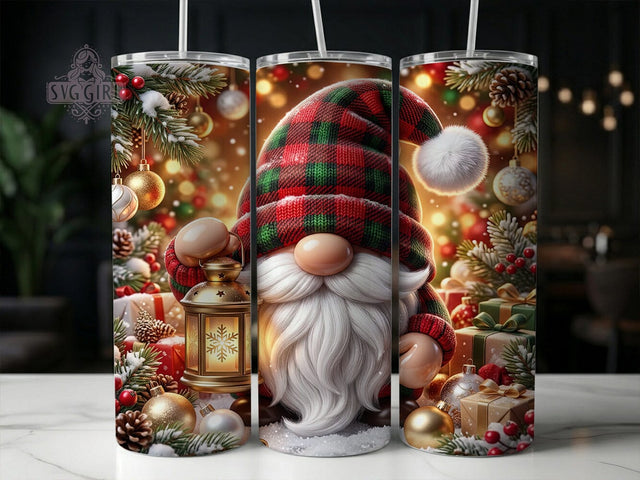 Plaid Christmas Gnome 20oz Tumbler, Plaid Christmas, Christmas Gnome, Plaid Gnome Tumbler, Gnome Tumbler Wrap, 20oz Tumbler Wrap, Plaid Gnome PNG, Plaid Christmas PNG Sublimation SvggirlplusArt 