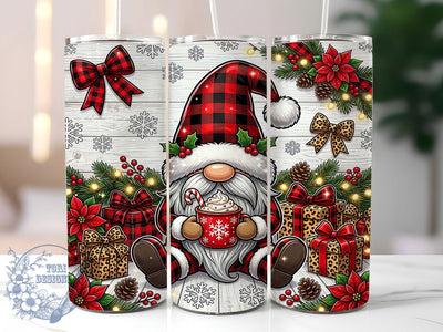 Plaid Christmas Gnome 20oz Tumbler, Plaid Gnome PNG, Xmas Plaid Tumbler, Buffalo Plaid Gnome, Christmas Gnome Sub, Festive Plaid Wrap, Rustic Gnome Cup, Plaid Holiday PNG Sublimation ToriDesigns 