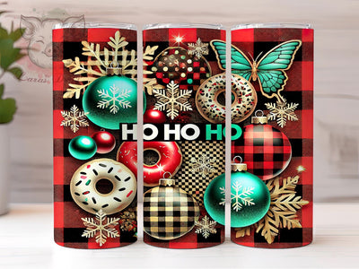 Plaid Christmas Ho Ho Ho 20oz Tumbler Wrap, Plaid Christmas, Ho Ho Ho Tumbler, 20oz Tumbler, Sublimation Wrap, Holiday Decor, Christmas Gift, Festive Tumbler Sublimation Lara' s Designs 