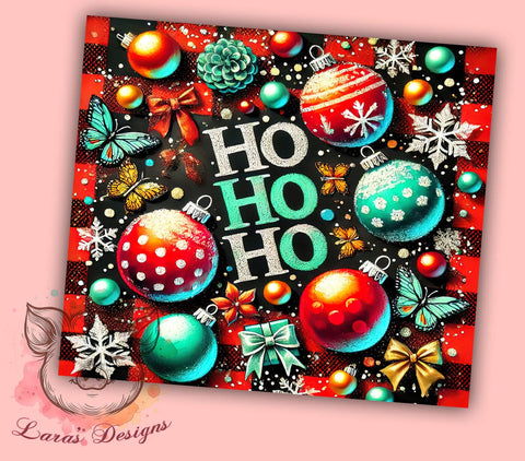 Plaid Christmas Ho Ho Ho 20oz Tumbler Wrap, Plaid Christmas, Ho Ho Ho Tumbler, 20oz Tumbler, Sublimation Wrap, Holiday Decor, Christmas Gift, Festive Tumbler Sublimation Lara' s Designs 