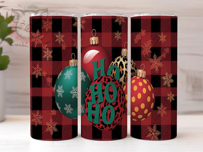 Plaid Christmas Ho Ho Ho 20oz Tumbler Wrap, Plaid Christmas, Ho Ho Ho Tumbler, 20oz Tumbler, Sublimation Wrap, Holiday Decor, Christmas Gift, Festive Tumbler Sublimation Lara' s Designs 
