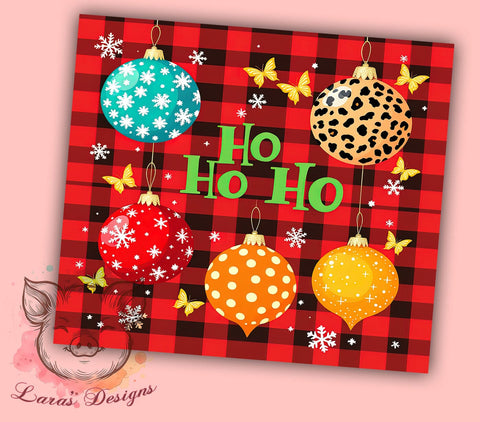Plaid Christmas Ho Ho Ho 20oz Tumbler Wrap, Plaid Christmas, Ho Ho Ho Tumbler, 20oz Tumbler, Sublimation Wrap, Holiday Decor, Christmas Gift, Festive Tumbler Sublimation Lara' s Designs 