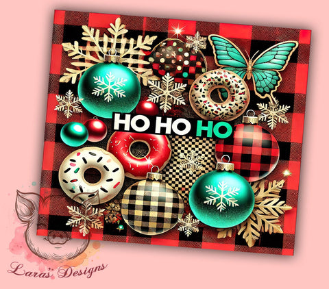 Plaid Christmas Ho Ho Ho 20oz Tumbler Wrap, Plaid Christmas, Ho Ho Ho Tumbler, 20oz Tumbler, Sublimation Wrap, Holiday Decor, Christmas Gift, Festive Tumbler Sublimation Lara' s Designs 