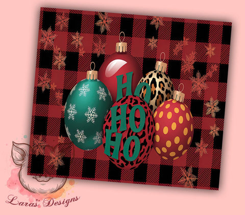 Plaid Christmas Ho Ho Ho 20oz Tumbler Wrap, Plaid Christmas, Ho Ho Ho Tumbler, 20oz Tumbler, Sublimation Wrap, Holiday Decor, Christmas Gift, Festive Tumbler Sublimation Lara' s Designs 
