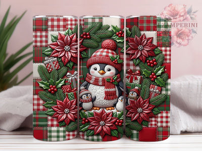 Plaid Christmas Penguins 20oz Tumbler, Plaid Penguins, Christmas Penguins, Plaid Christmas, Penguin Tumbler, Penguin Tumbler PNG, Plaid Penguin PNG, 20oz Tumbler Wrap Sublimation Li Zamperini 