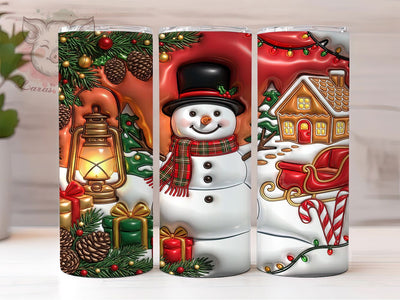 Plaid Christmas Snowman 20oz Tumbler, Plaid Christmas, Christmas Snowman, Plaid Snowman, Snowman Tumbler, Plaid Tumbler, Plaid Snowman PNG, Christmas Plaid PNG Sublimation Lara' s Designs 