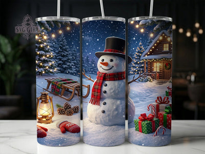 Plaid Christmas Snowman 20oz Tumbler, Plaid Christmas, Christmas Snowman, Plaid Snowman, Snowman Tumbler, Plaid Tumbler, Plaid Snowman PNG, Christmas Plaid PNG Sublimation SvggirlplusArt 