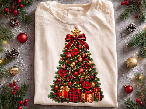 Plaid Christmas Tree PNG SVG artprintfile 