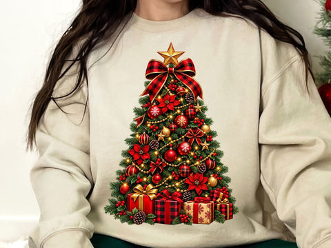 Plaid Christmas Tree PNG SVG artprintfile 