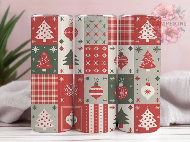 Plaid Christmas Tree Tumbler, Holiday Plaid Wrap, Festive Tree Sublimation Design, Rustic Christmas Cup, 20Oz Skinny Tumbler Wrap, Cozy Holiday Mug, Buffalo Plaid Xmas Design Sublimation Li Zamperini 