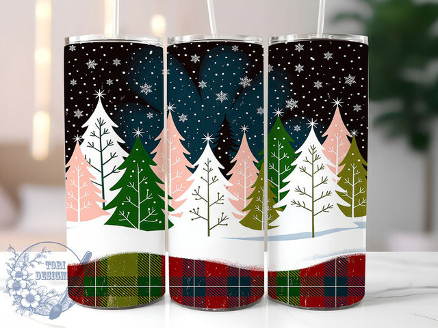 Plaid Christmas Tree Tumbler, Plaid Christmas Tree, Holiday Plaid Tumbler, 20Oz Wrap Design, Christmas Sublimation, Festive Plaid Art, Winter Holiday Theme Sublimation ToriDesigns 