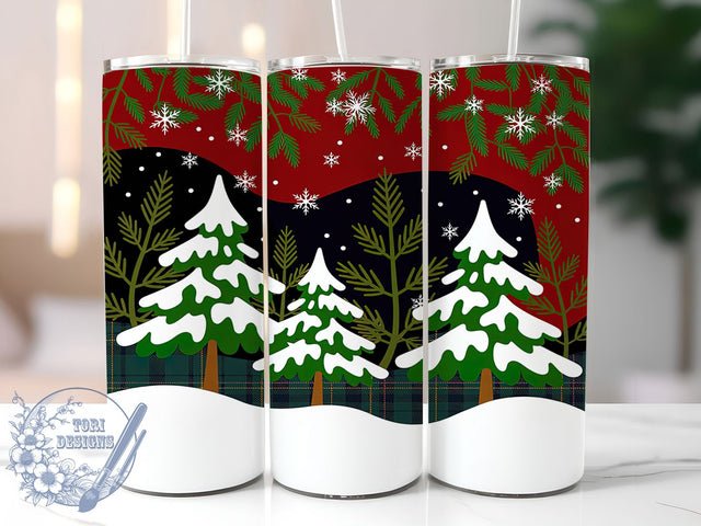 Plaid Christmas Tree Tumbler, Plaid Christmas Tree, Holiday Plaid Tumbler, 20Oz Wrap Design, Christmas Sublimation, Festive Plaid Art, Winter Holiday Theme Sublimation ToriDesigns 