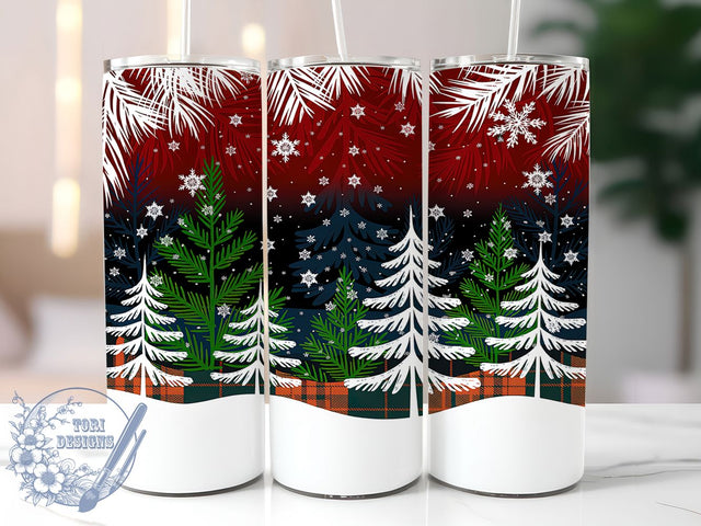 Plaid Christmas Tree Tumbler, Plaid Christmas Tree, Holiday Plaid Tumbler, 20Oz Wrap Design, Christmas Sublimation, Festive Plaid Art, Winter Holiday Theme Sublimation ToriDesigns 