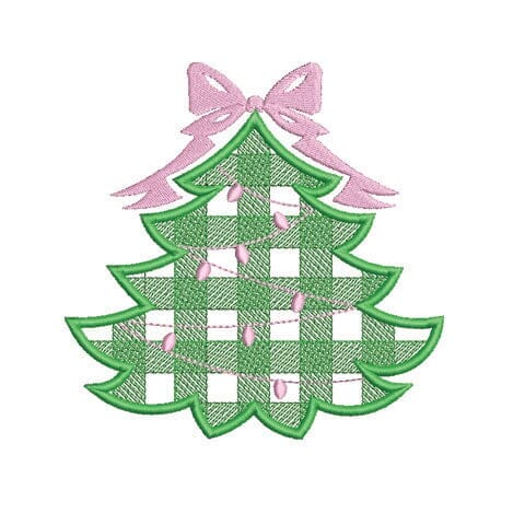 Plaid Christmas Tree with Bow Quick-Stitch Embroidery Design Embroidery/Applique DESIGNS Creatively Embroidery 