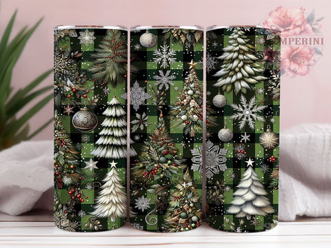 Plaid Christmas Tumbler, Holiday Tree Wrap, 20oz Sublimation Design, Festive Drinkware, Christmas Plaid Art, Seasonal Tumbler Design, Digital Download Sublimation Li Zamperini 