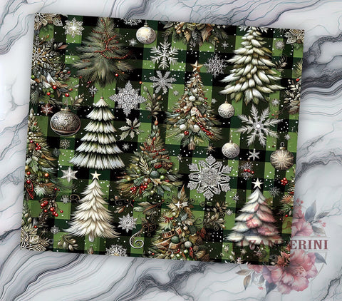 Plaid Christmas Tumbler, Holiday Tree Wrap, 20oz Sublimation Design, Festive Drinkware, Christmas Plaid Art, Seasonal Tumbler Design, Digital Download Sublimation Li Zamperini 
