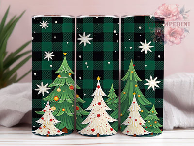 Plaid Christmas Tumbler, Holiday Tree Wrap, 20oz Sublimation Design, Festive Drinkware, Christmas Plaid Art, Seasonal Tumbler Design, Digital Download Sublimation Li Zamperini 