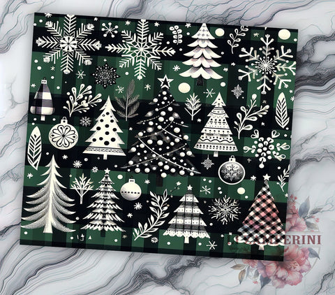 Plaid Christmas Tumbler, Holiday Tree Wrap, 20oz Sublimation Design, Festive Drinkware, Christmas Plaid Art, Seasonal Tumbler Design, Digital Download Sublimation Li Zamperini 