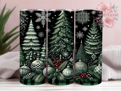Plaid Christmas Tumbler, Holiday Tree Wrap, 20oz Sublimation Design, Festive Drinkware, Christmas Plaid Art, Seasonal Tumbler Design, Digital Download Sublimation Li Zamperini 
