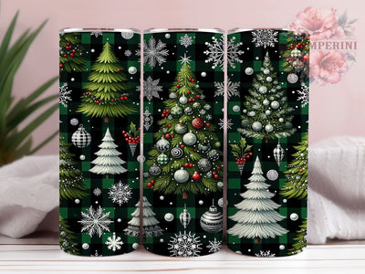 Plaid Christmas Tumbler, Holiday Tree Wrap, 20oz Sublimation Design, Festive Drinkware, Christmas Plaid Art, Seasonal Tumbler Design, Digital Download Sublimation Li Zamperini 